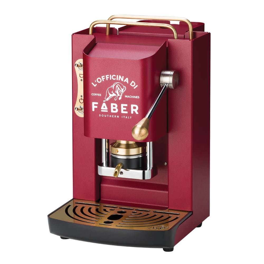 Kaffeemaschinen - Faber Kaffeemaschine Pro Deluxe Cherry Red - E.S.E. Pads