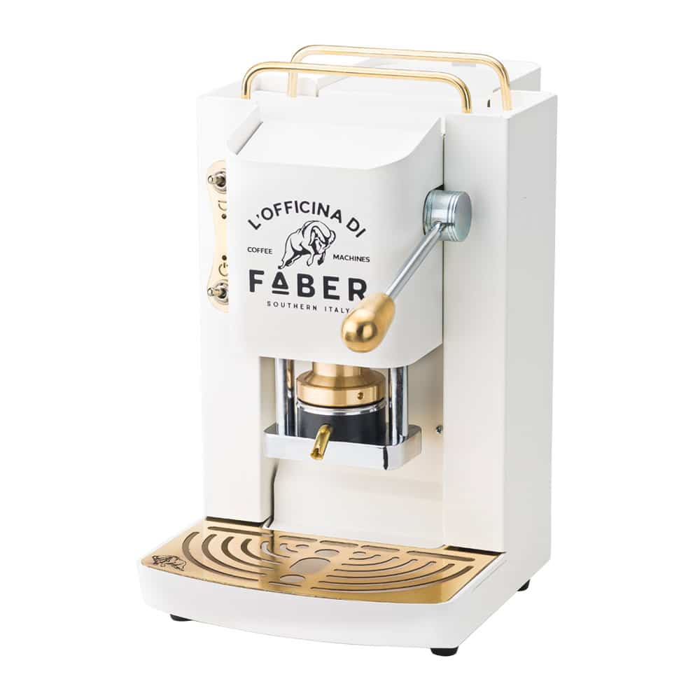 Kaffeemaschinen - Faber Kaffeemaschine Pro Deluxe Pure White - E.S.E. Pads