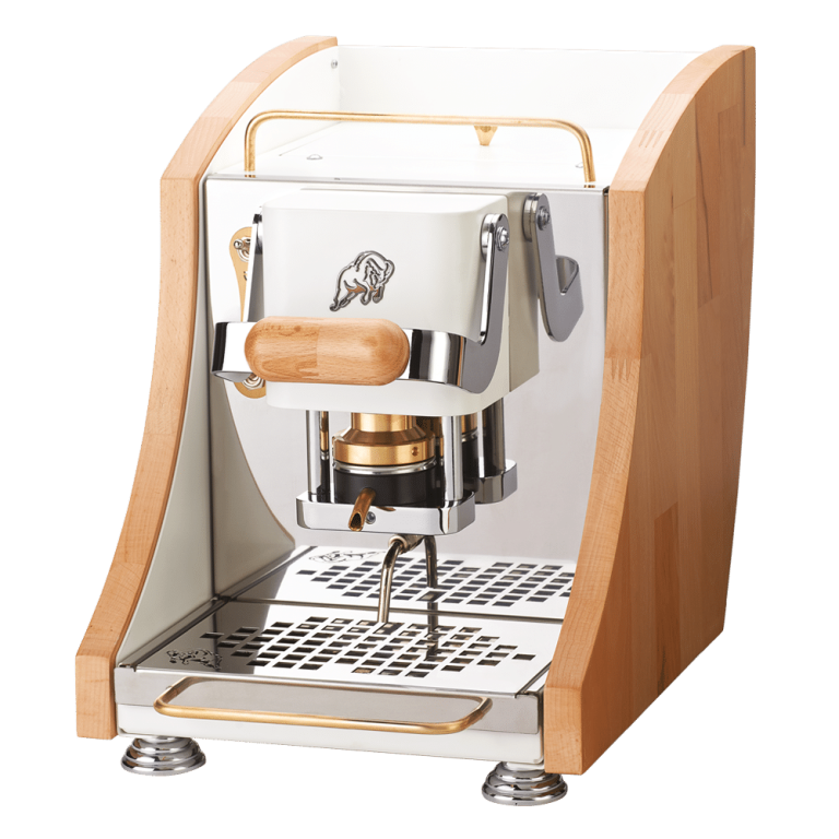 Faber - Mini Agenta - Weiss, helles Holz - Kaffeemaschine