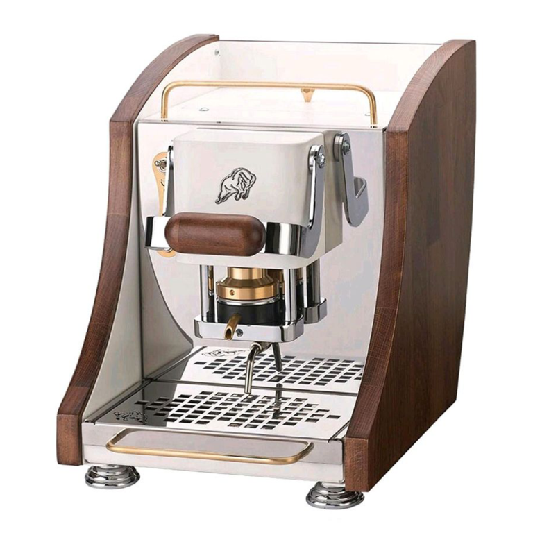 Faber - Mini Agenta - Weiss, dunkles Holz - Kaffeemaschine
