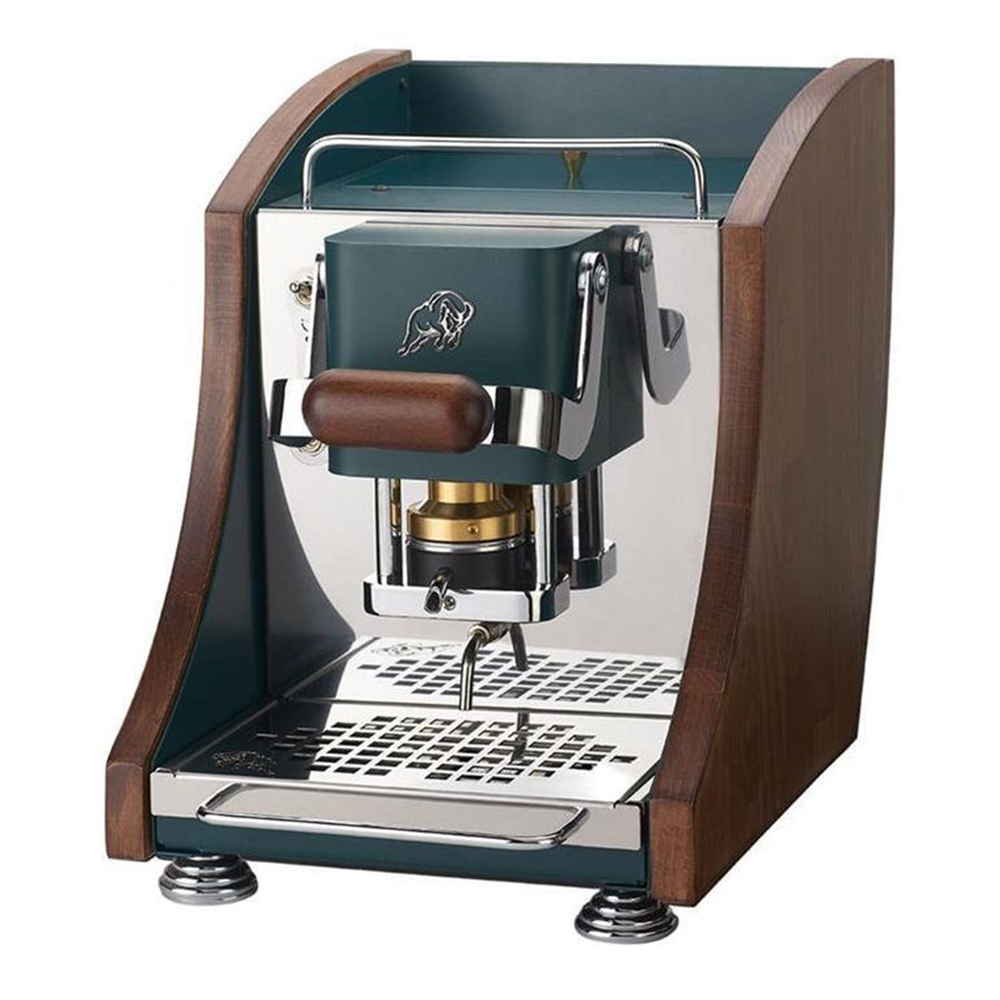 Faber - Mini Agenta - British Green, dunkles Holz - Kaffeemaschine