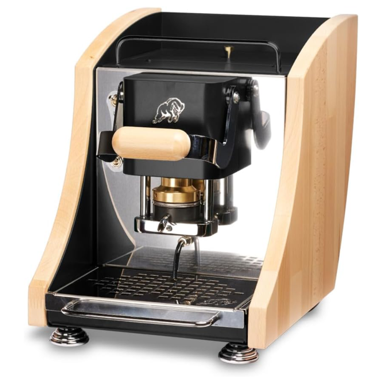 Faber - Mini Agenta - Schwarz, helles Holz - Kaffeemaschine